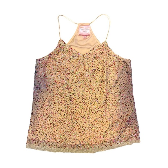 ROMEO & JULIET Couture Vintage Y2K Women's Multicolor Sequin Halter Top size Med - Picture 1 of 7